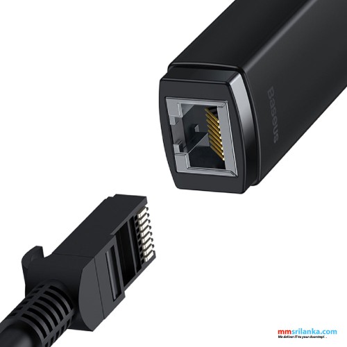 Baseus Air Joy Ethernet Adapter Type-C to RJ45 LAN  Port (1000Mbps Gigabit) Plastic Black